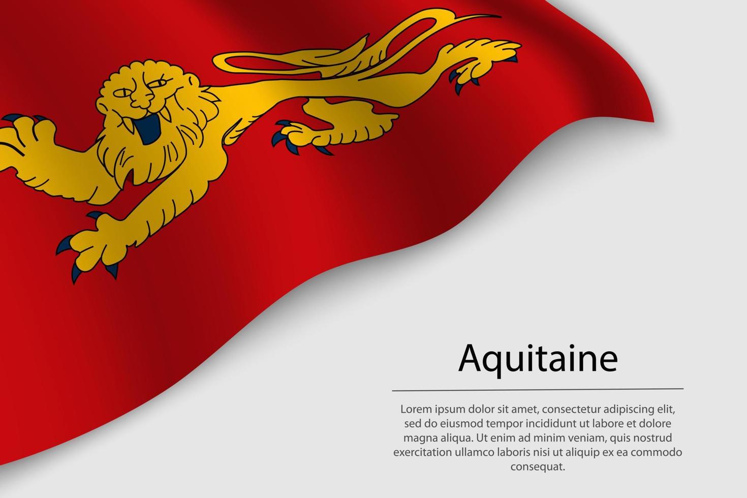 Welle Flagge von Aquitaine ist ein Region von Frankreich. Banner oder Band vektor