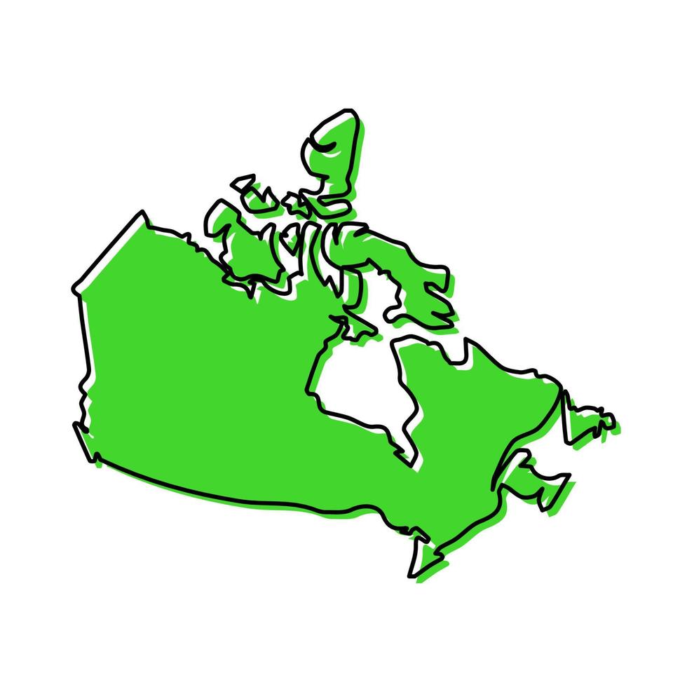 einfach Gliederung Karte von Kanada. stilisiert Linie Design vektor