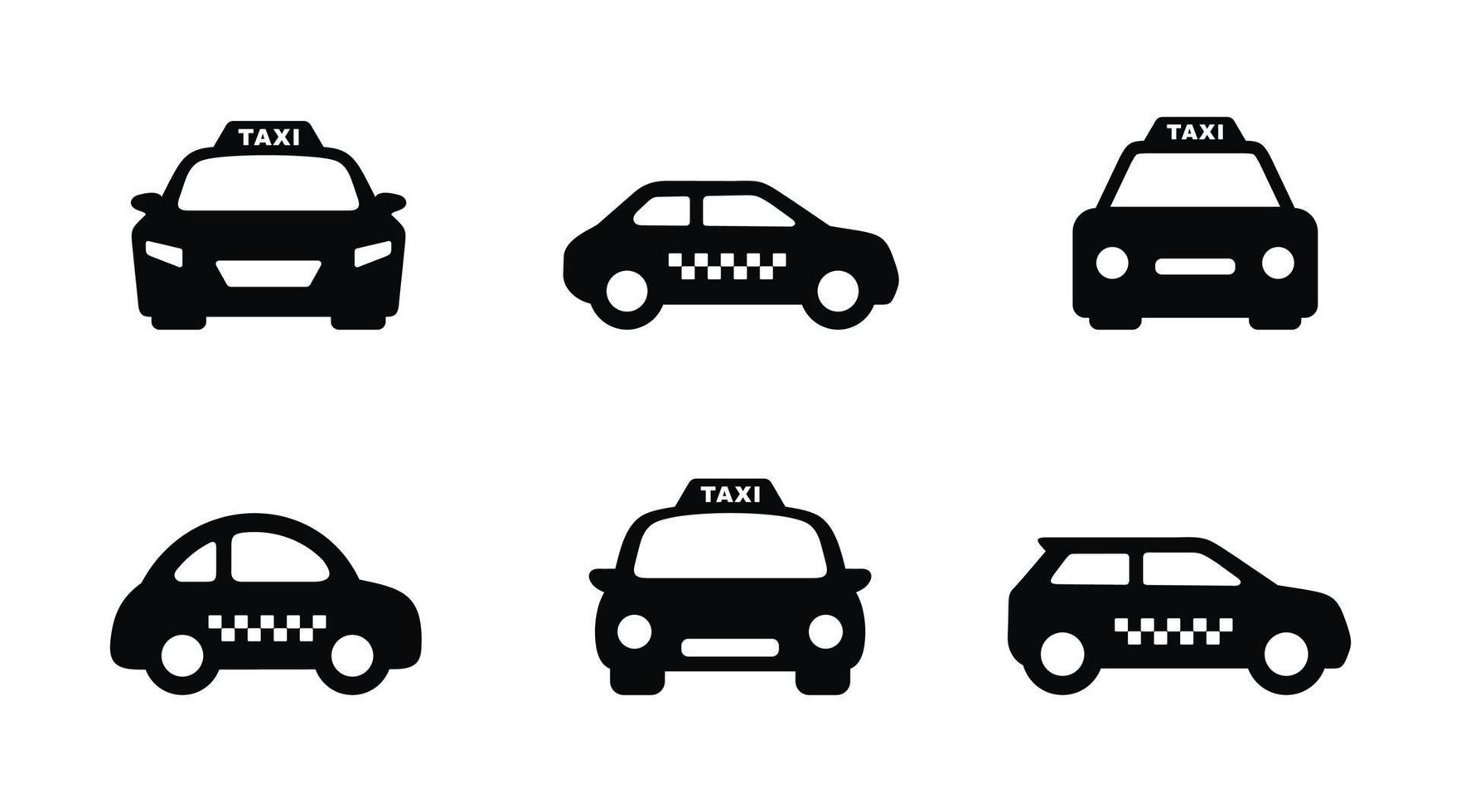 taxi uppsättning ikon isolerat på vit bakgrund vektor