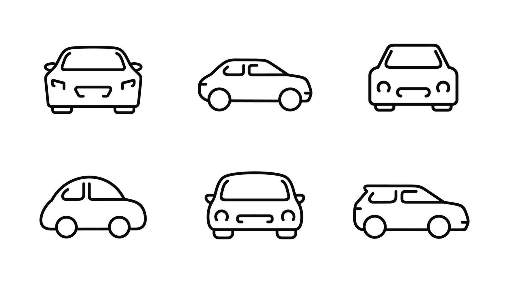 Auto Gliederung Symbol einstellen isoliert auf Weiß Hintergrund vektor