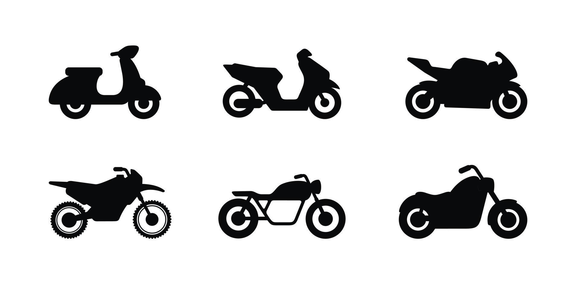 Motorrad einstellen Symbol isoliert auf Weiß Hintergrund vektor