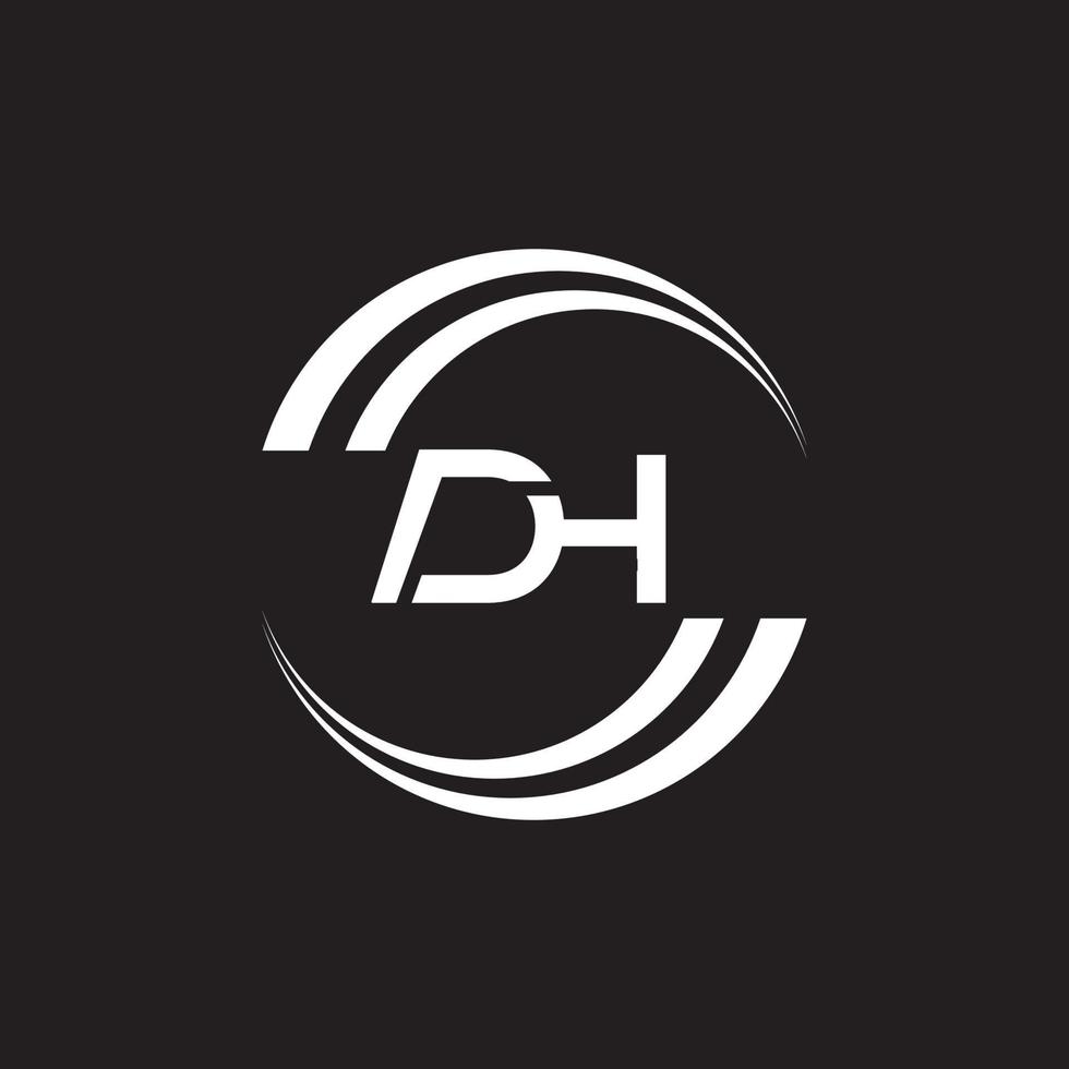 alfabet brev ikon logotyp hd eller dh vektor