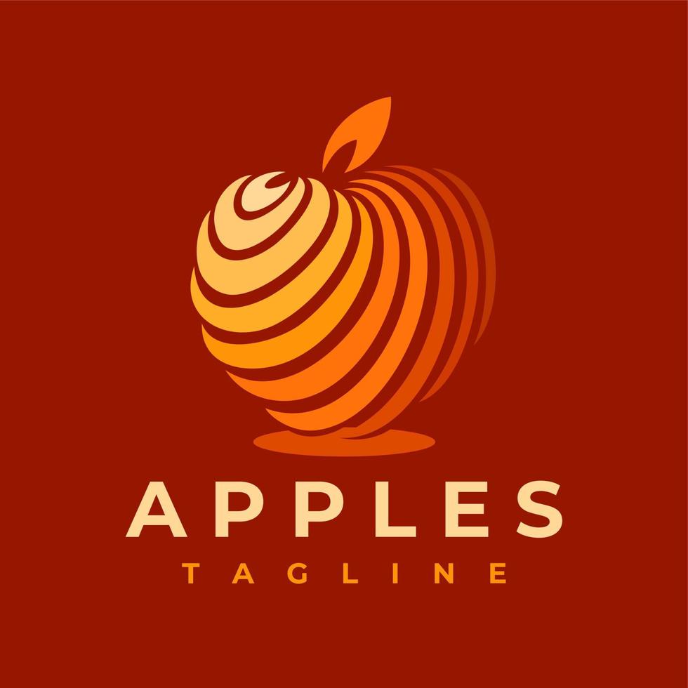 bunt Linie Apfel Logo branding Vektor. minimalistisch Apfel Obst Logo Design. vektor