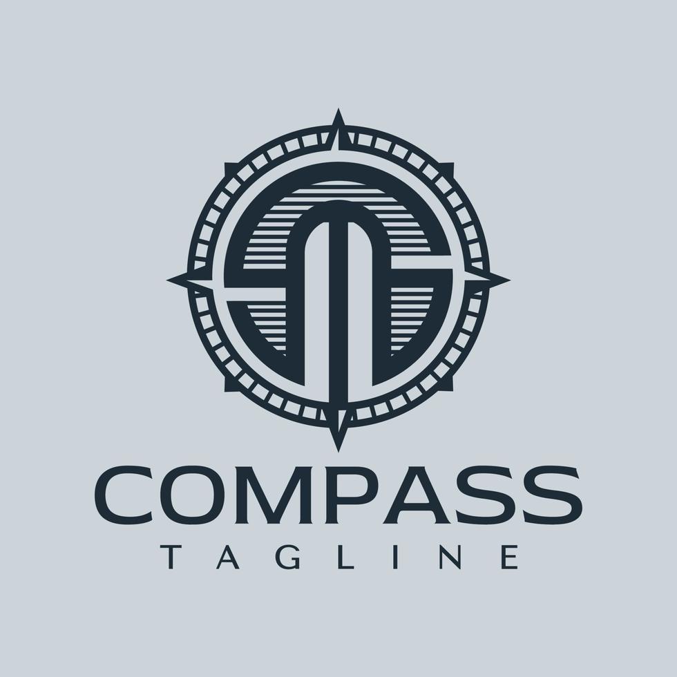 Jahrgang Rose Kompass Brief s m sm Logo Design. Reise Initiale sm Frau Logo. vektor