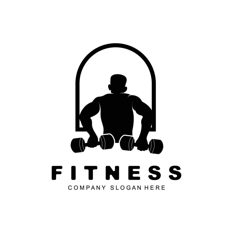 Fitness-Logo, Fitness-Logo-Vektor, Design geeignet für Fitness, Sportgeräte, Körpergesundheit, Produktmarken für Körperergänzungen vektor