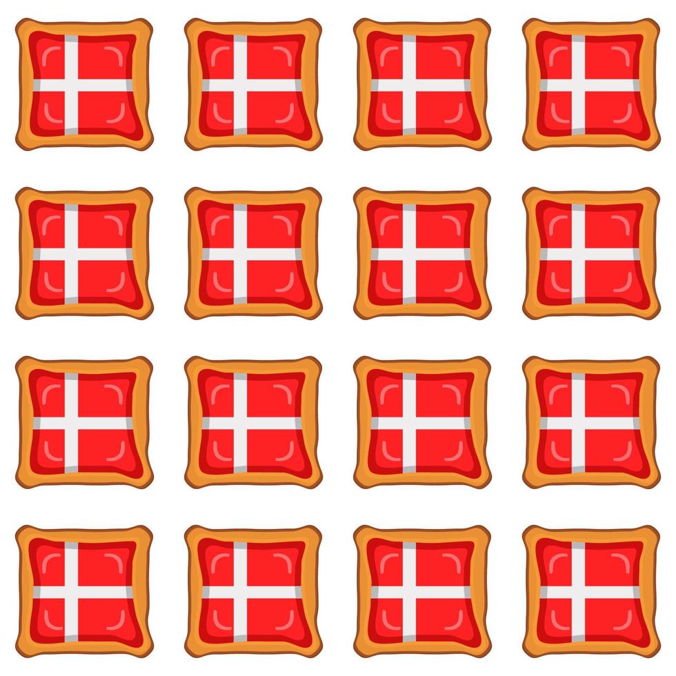 Muster Plätzchen mit Flagge Land Dänemark im lecker Keks vektor