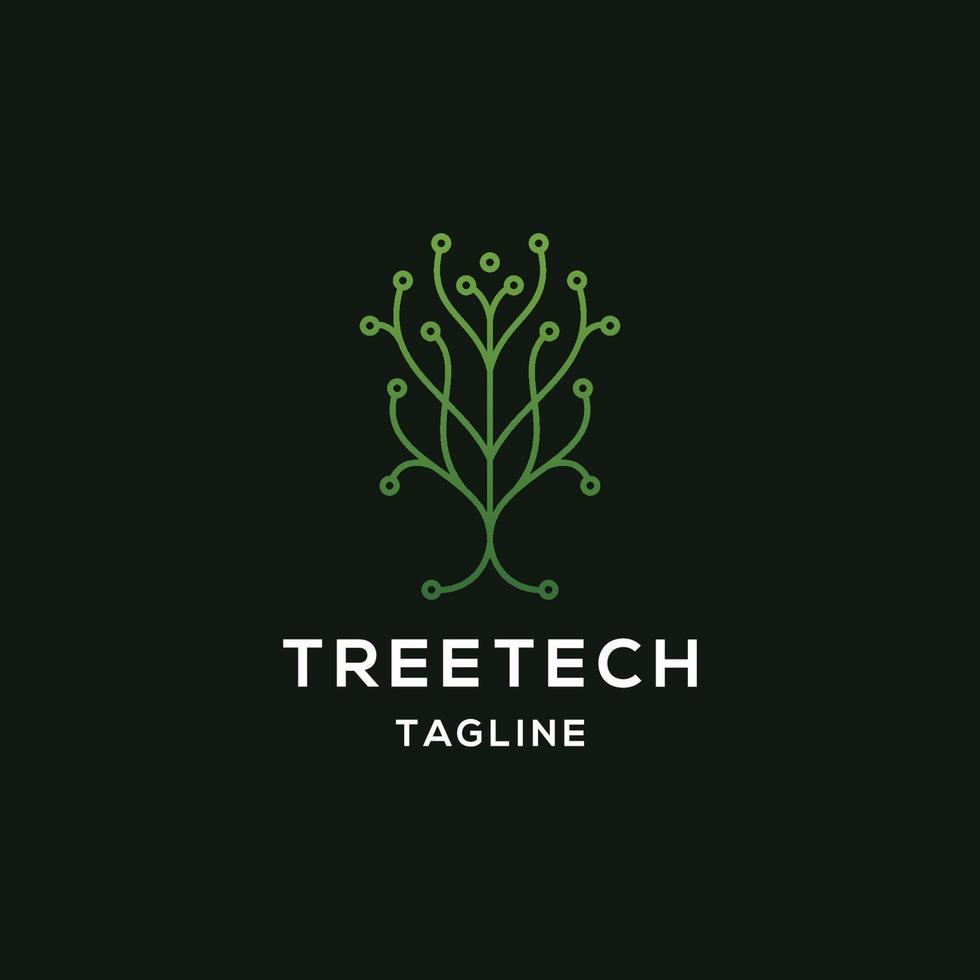 Baum Technologie Logo Symbol Design Vorlage eben Vektor