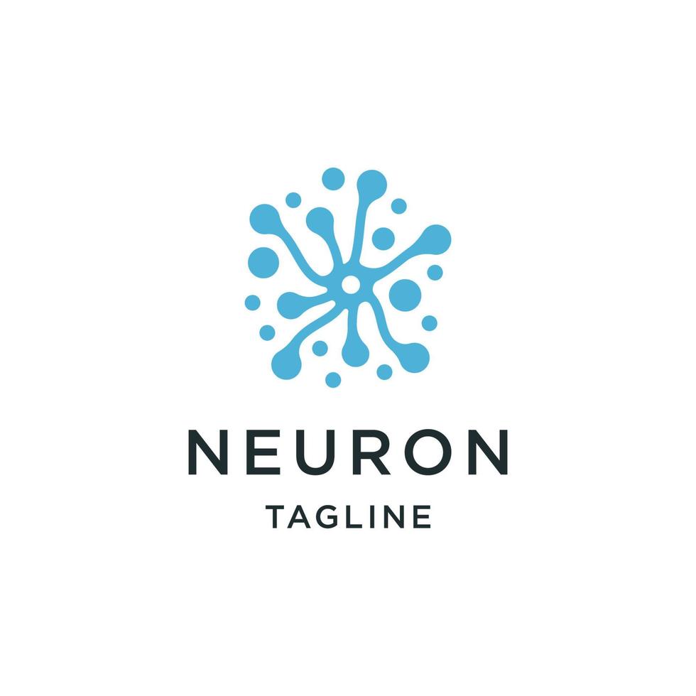 Neuron-Logo-Icon-Design-Vorlage flacher Vektor