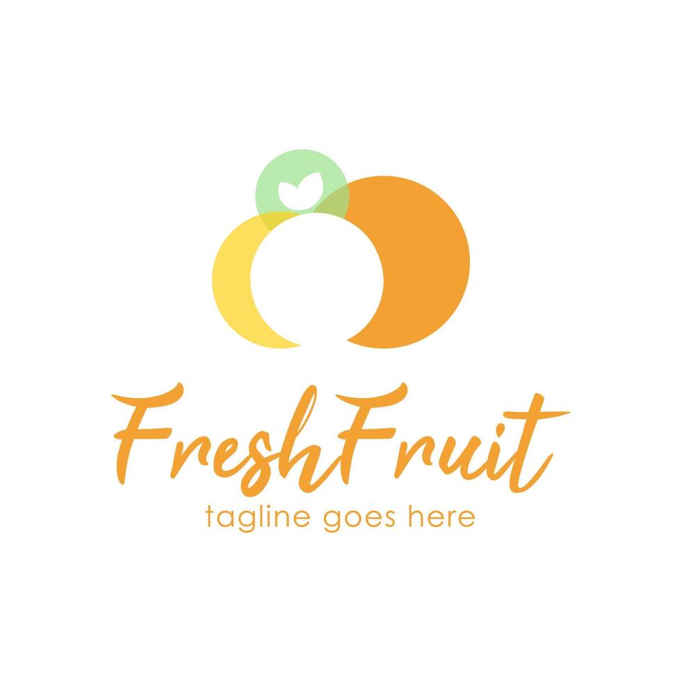 frisch Obst Logo Design Vorlage mit Obst Symbol. perfekt zum Geschäft, Unternehmen, Handy, Mobiltelefon, Anwendung, Restaurant, usw vektor