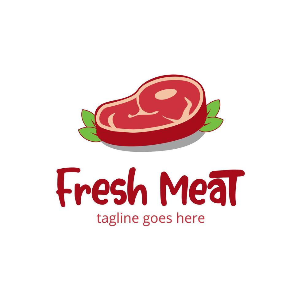 färsk kött logotyp design mall med kött. perfekt för företag, företag, mobil, app, restaurang, etc vektor