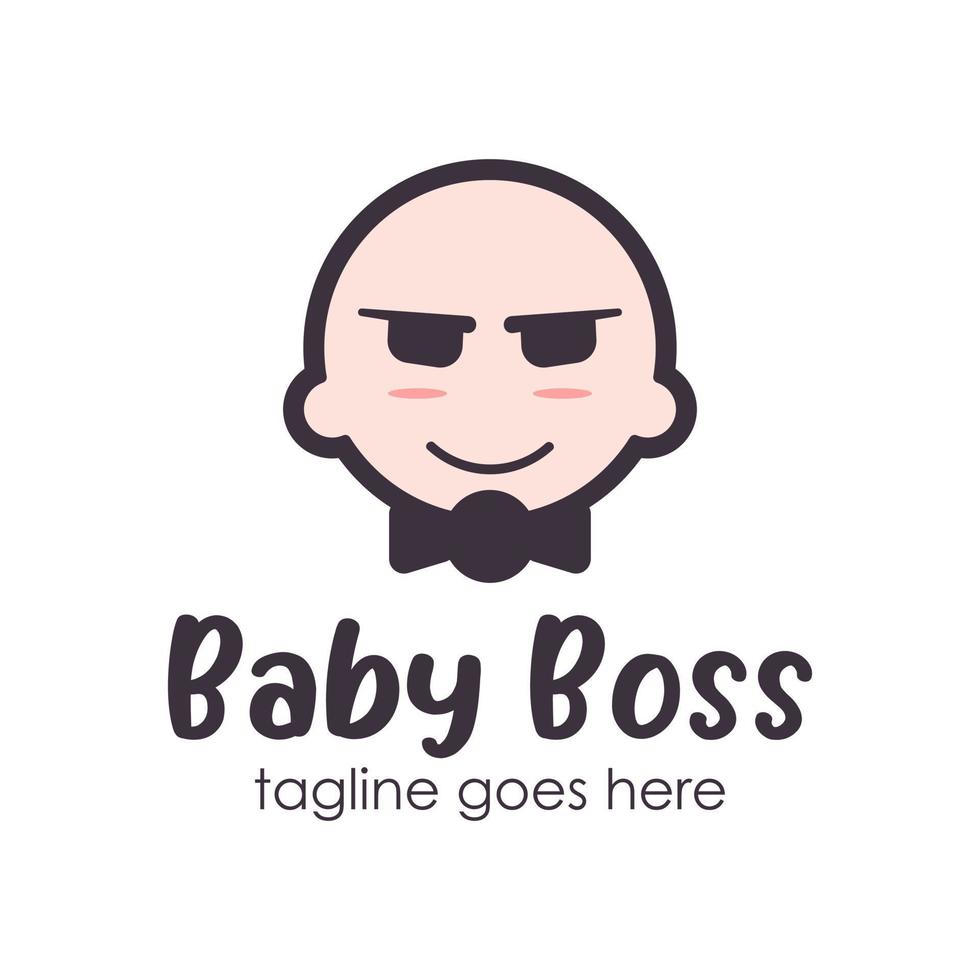 Baby Boss Logo Design Vorlage mit ein Baby Symbol und Brille. perfekt zum Geschäft, Unternehmen, Handy, Mobiltelefon, Anwendung, usw. vektor