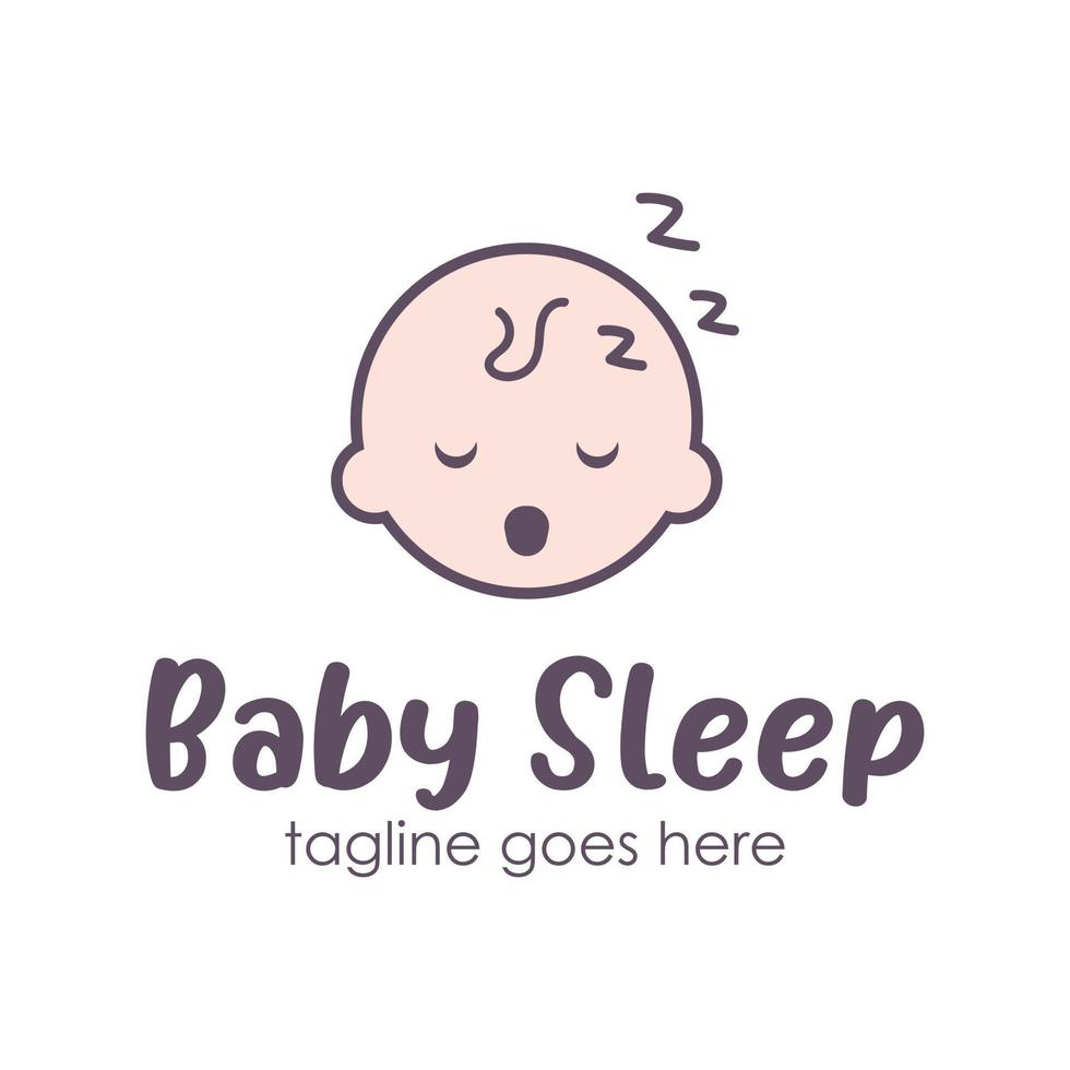 Baby Schlaf Logo Design Vorlage mit ein Baby Schlaf Symbol. perfekt zum Geschäft, Unternehmen, Handy, Mobiltelefon, Anwendung, usw. vektor