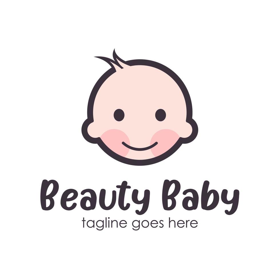 skönhet bebis logotyp design mall med en bebis ikon. perfekt för företag, företag, mobil, app, etc. vektor