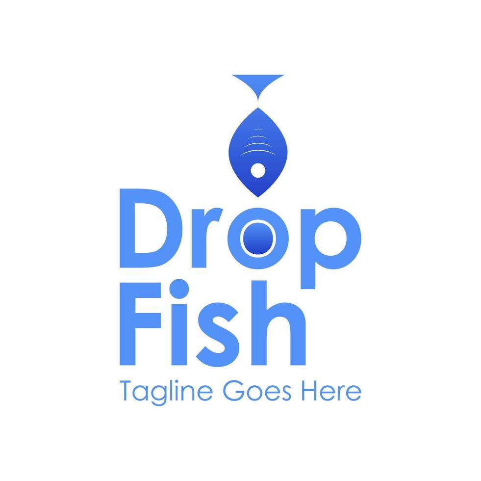 släppa fisk logotyp design mall med en fisk ikon. perfekt för företag, företag, mobil, app, restaurang, etc vektor