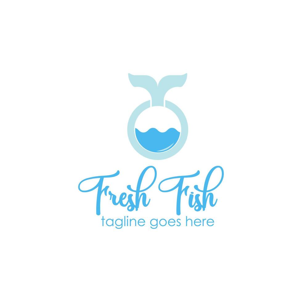 frisch Fisch Logo Design Vorlage mit Fisch Symbol und frisch. perfekt zum Geschäft, Unternehmen, Restaurant, Handy, Mobiltelefon, Anwendung, usw vektor