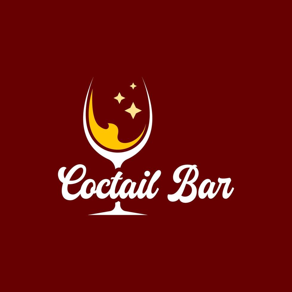 cocktail bar logotyp design mall med glas cocktail. perfekt för företag, företag, mobil, app, restaurang, etc vektor