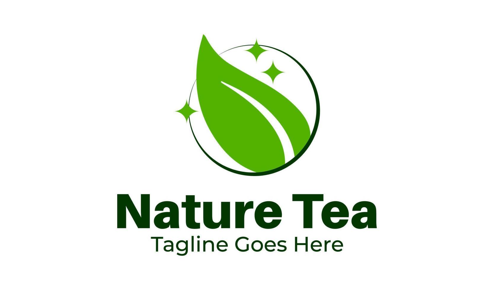 Natur Tee Logo Design Vorlage mit Tee Symbol und Abzeichen. perfekt zum Geschäft, Unternehmen, Restaurant, Handy, Mobiltelefon, Anwendung, usw vektor