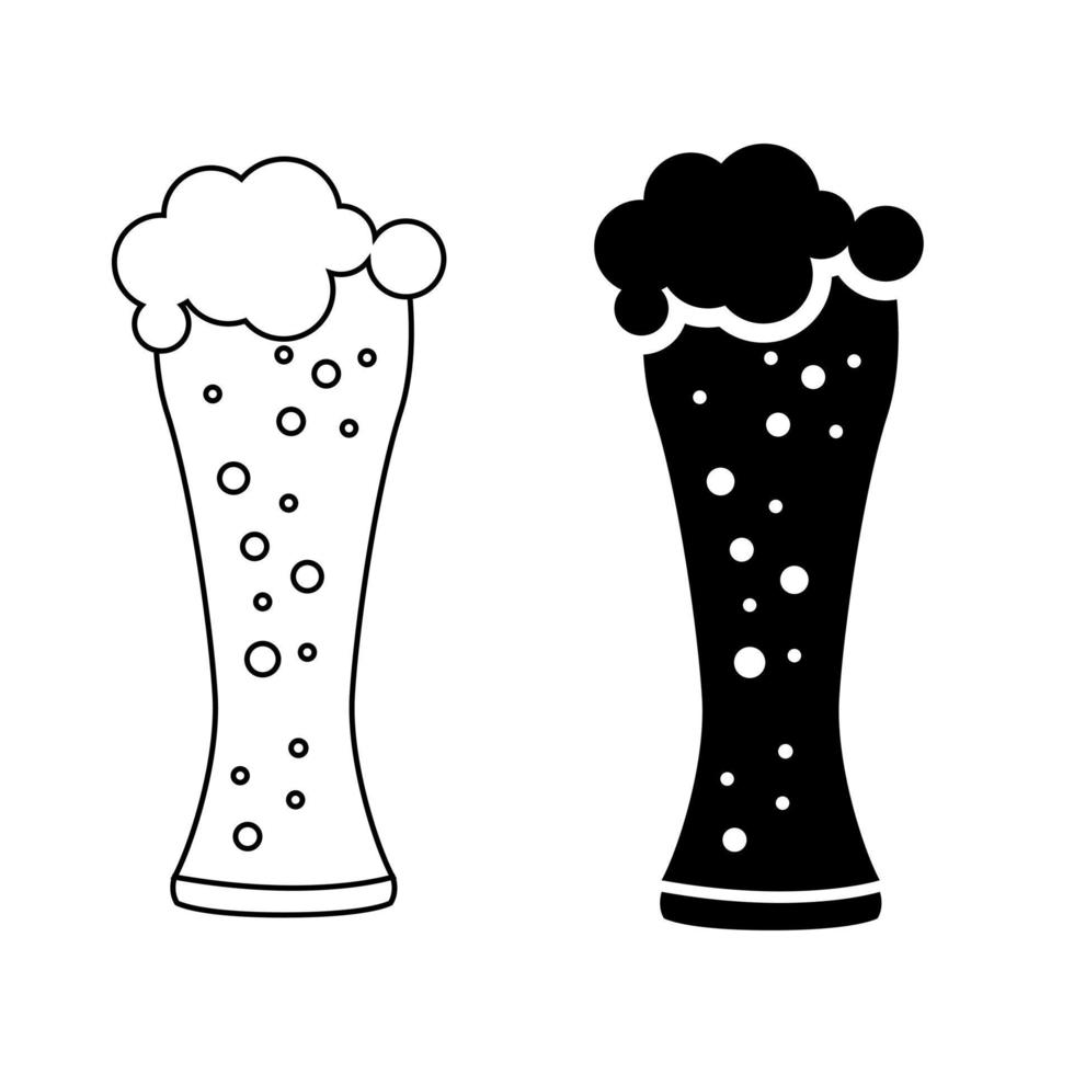 Bier Symbol Vektor Satz. Bar Illustration Zeichen Sammlung. Alkohol Symbol oder Logo.