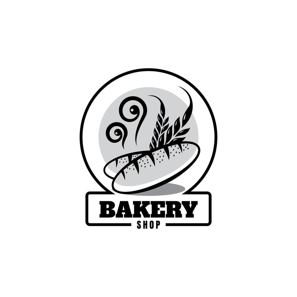 Logo Vorlage zum Bäckerei oder Kuchen Geschäft, mit Illustration von warm Brot. vektor