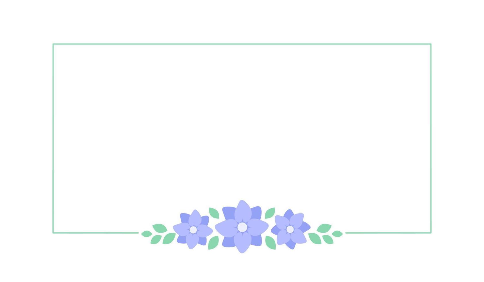 Rechteck Lavendel Blumen- rahmen. botanisch Blume Rand Vektor Illustration. einfach elegant romantisch Stil zum Hochzeit Veranstaltungen, Zeichen, Logo, Etiketten, Sozial Medien Beiträge, usw.
