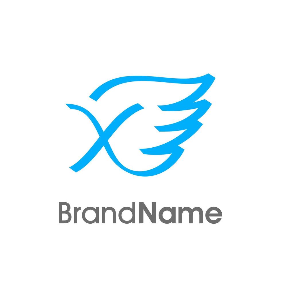 Initiale x Band Flügel Logo vektor