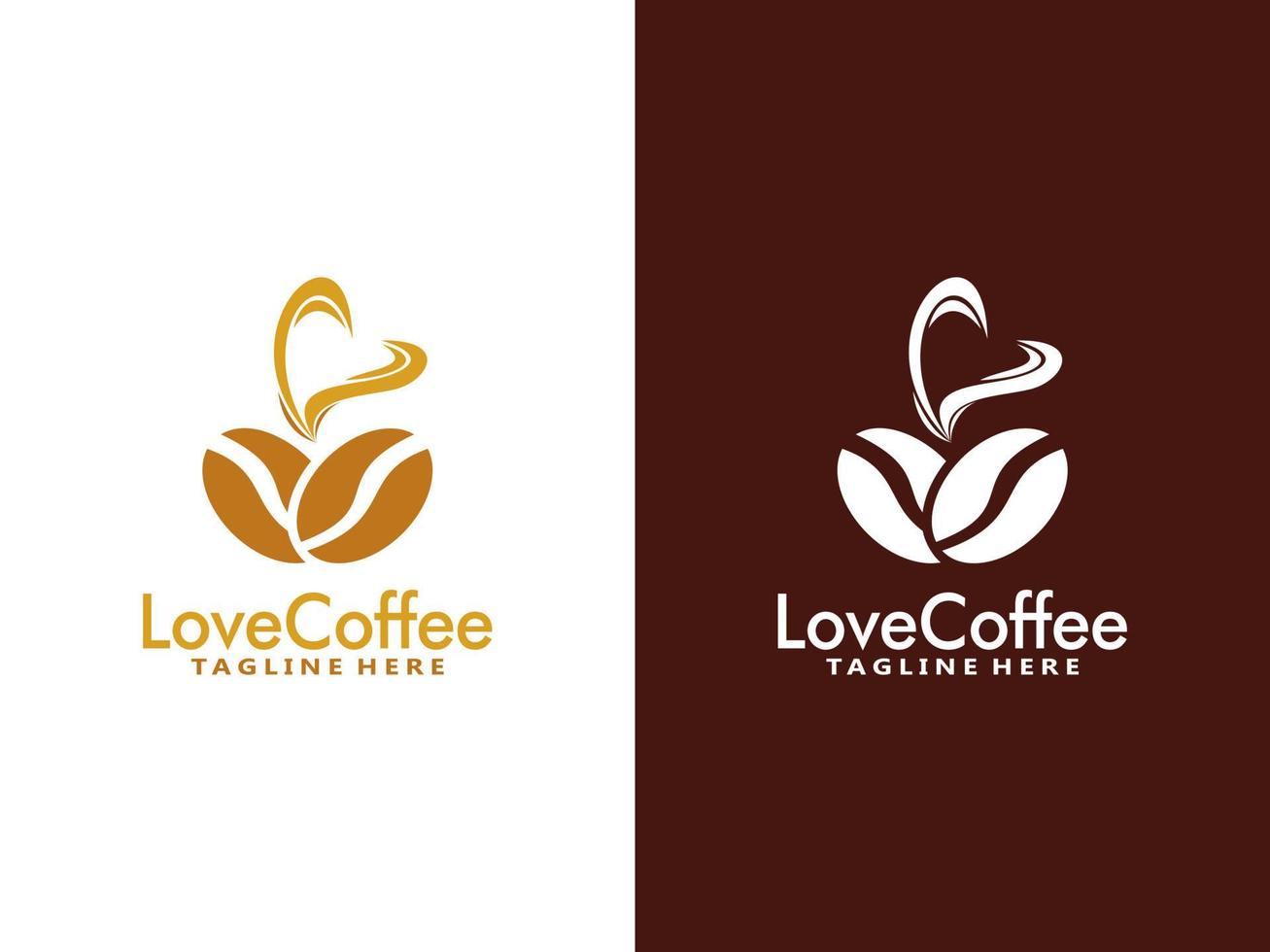 Liebe Kaffee Logo Design Vorlage, Vektor Kaffee Logo zum Kaffee Geschäft und irgendein Geschäft verbunden zu Kaffee.