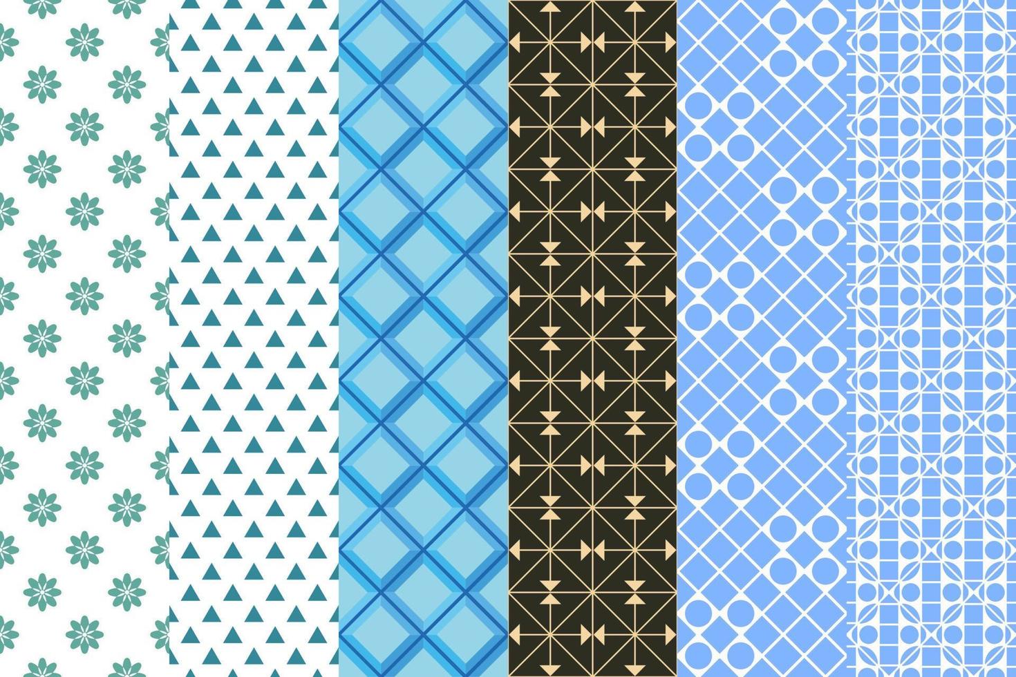 grafisk sömlös uppsättning av mönster, vektor illustration. geometrisk eleganta utsmyckad för textil- grafik och bakgrunder.