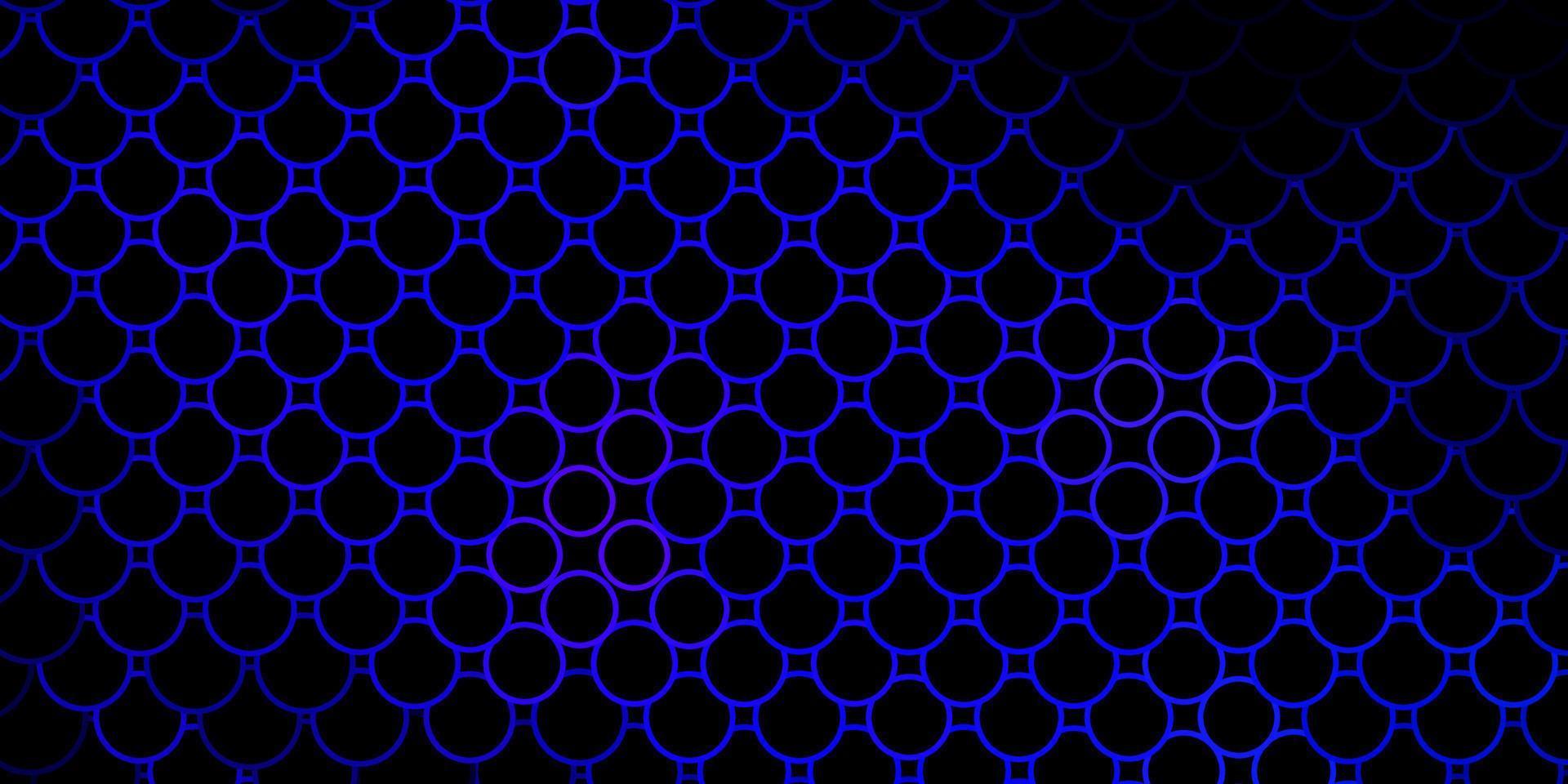 dunkelblauer Vektorhintergrund mit Kreisen. vektor