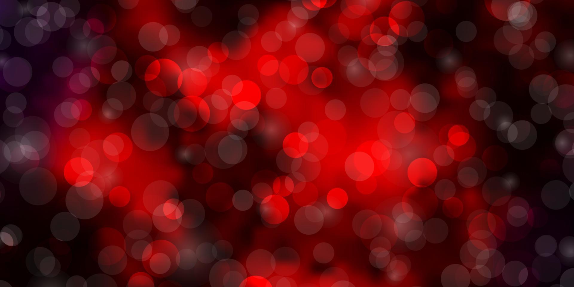 dunkelrosa, roter Vektorhintergrund mit Kreisen. vektor