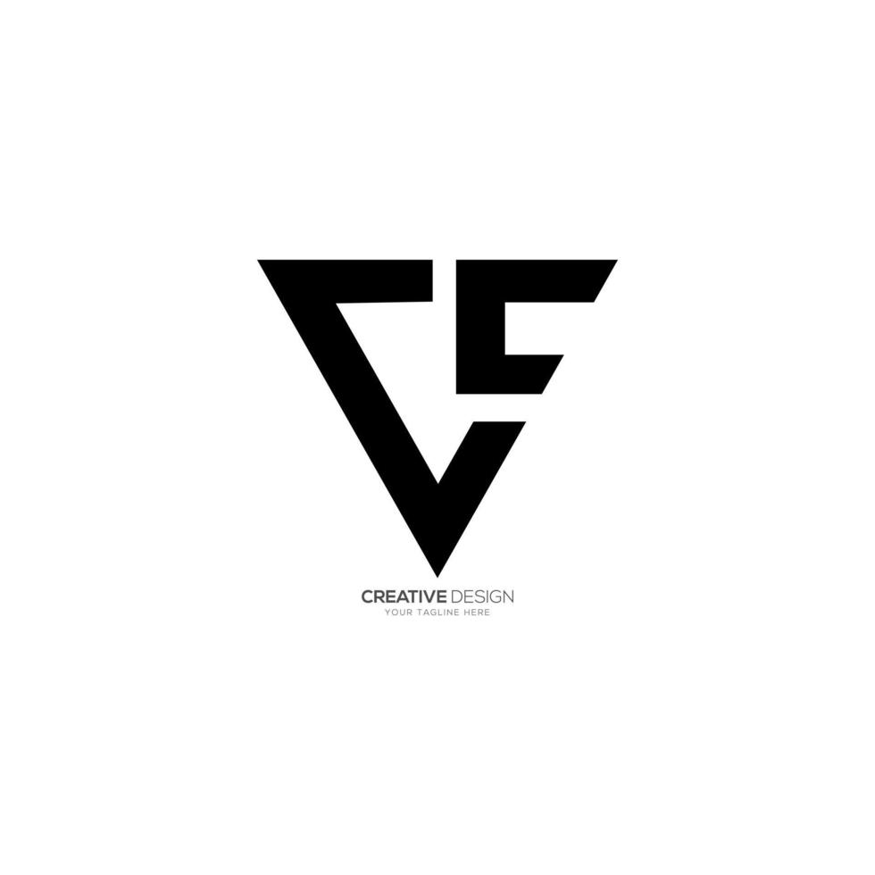 brev c c triangel unik form modern logotyp vektor