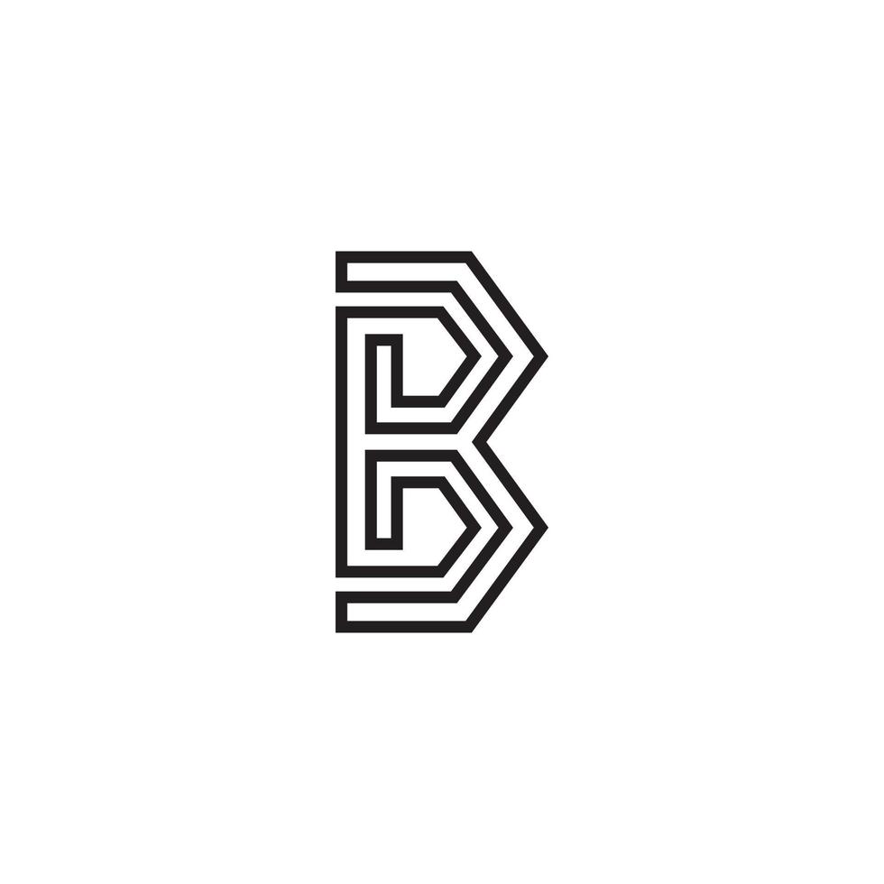 brev b linje konst minimalistisk monogram unik logotyp design vektor