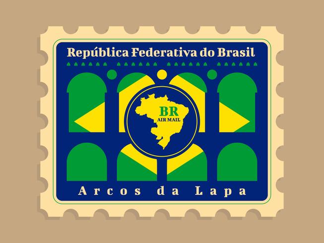 Schöne Brasilien-Briefmarke-Vektoren vektor