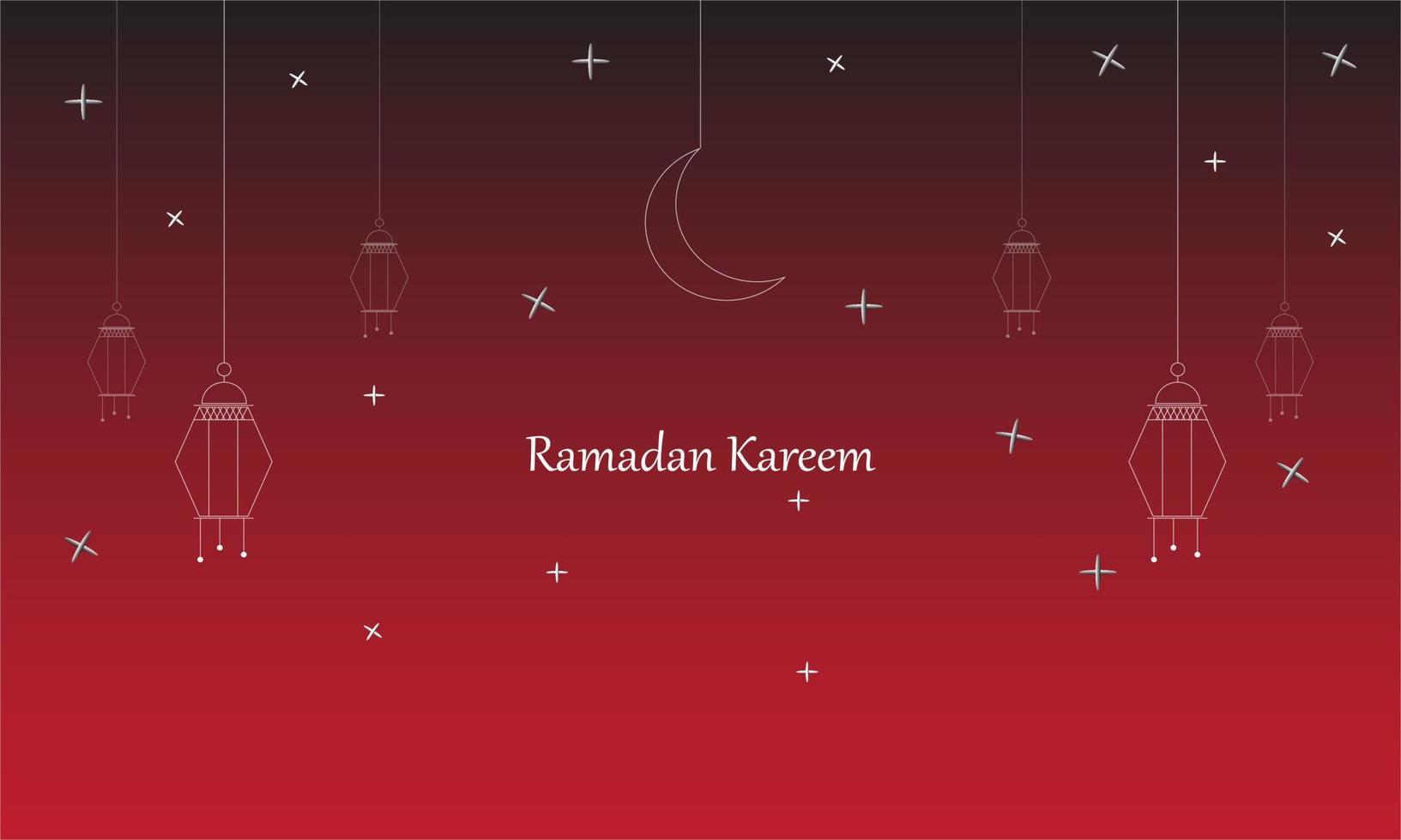 Lycklig ramadan hälsningar på en röd bakgrund vektor