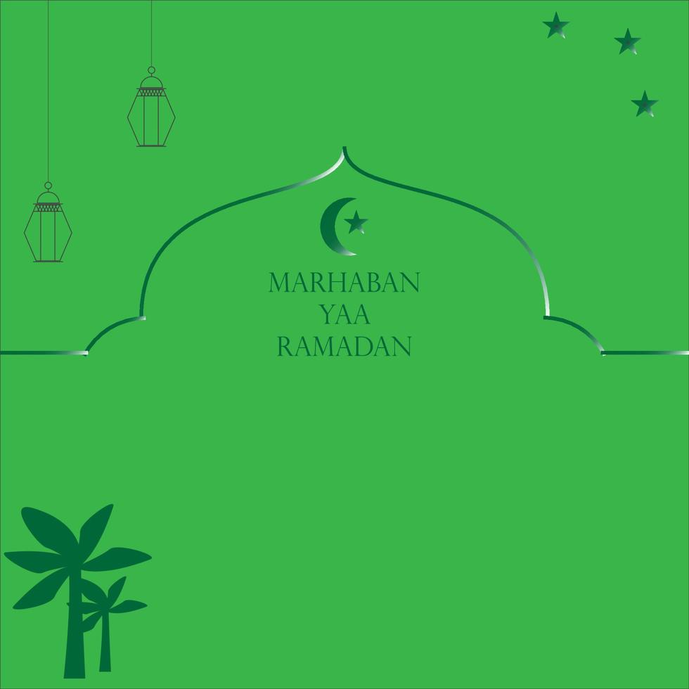 Lycklig ramadan hälsningar på en grön bakgrund vektor