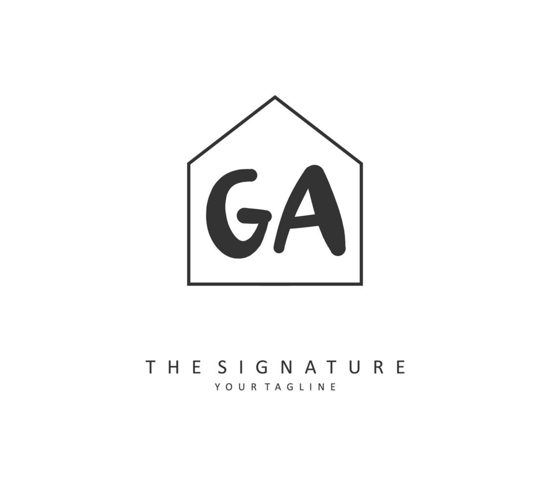 G ein ga Initiale Brief Handschrift und Unterschrift Logo. ein Konzept Handschrift Initiale Logo mit Vorlage Element. vektor