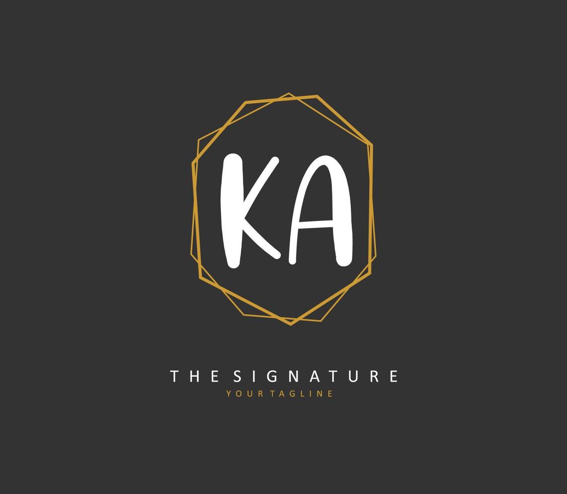 k ein ka Initiale Brief Handschrift und Unterschrift Logo. ein Konzept Handschrift Initiale Logo mit Vorlage Element. vektor