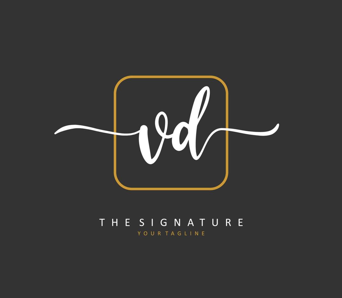 vd Initiale Brief Handschrift und Unterschrift Logo. ein Konzept Handschrift Initiale Logo mit Vorlage Element. vektor