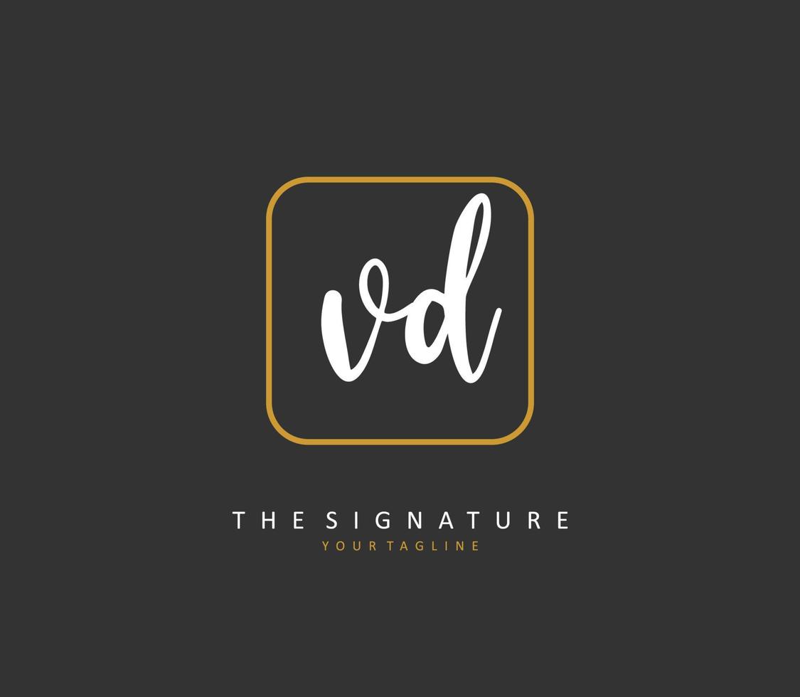 vd Initiale Brief Handschrift und Unterschrift Logo. ein Konzept Handschrift Initiale Logo mit Vorlage Element. vektor