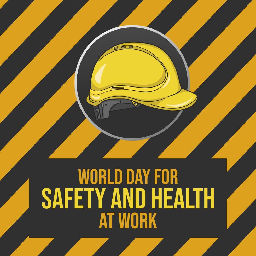 värld dag för säkerhet och hälsa på arbete. arbete säkerhet medvetenhet mall vektor
