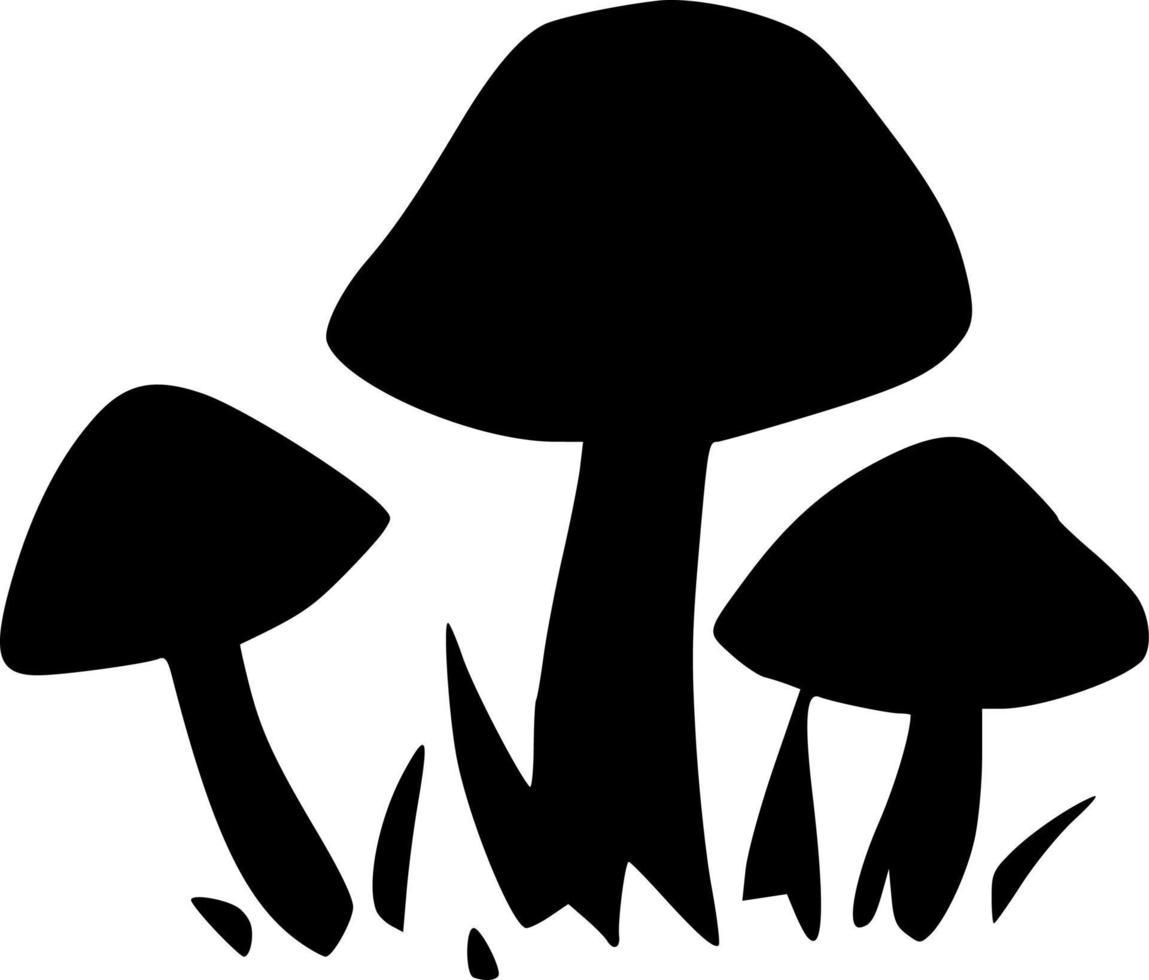 schwarz und Weiß von Pilz Symbol vektor