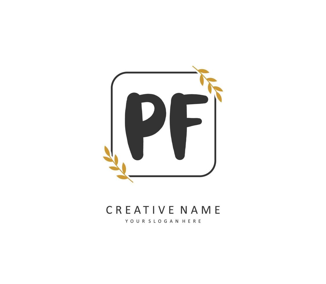 pf Initiale Brief Handschrift und Unterschrift Logo. ein Konzept Handschrift Initiale Logo mit Vorlage Element. vektor