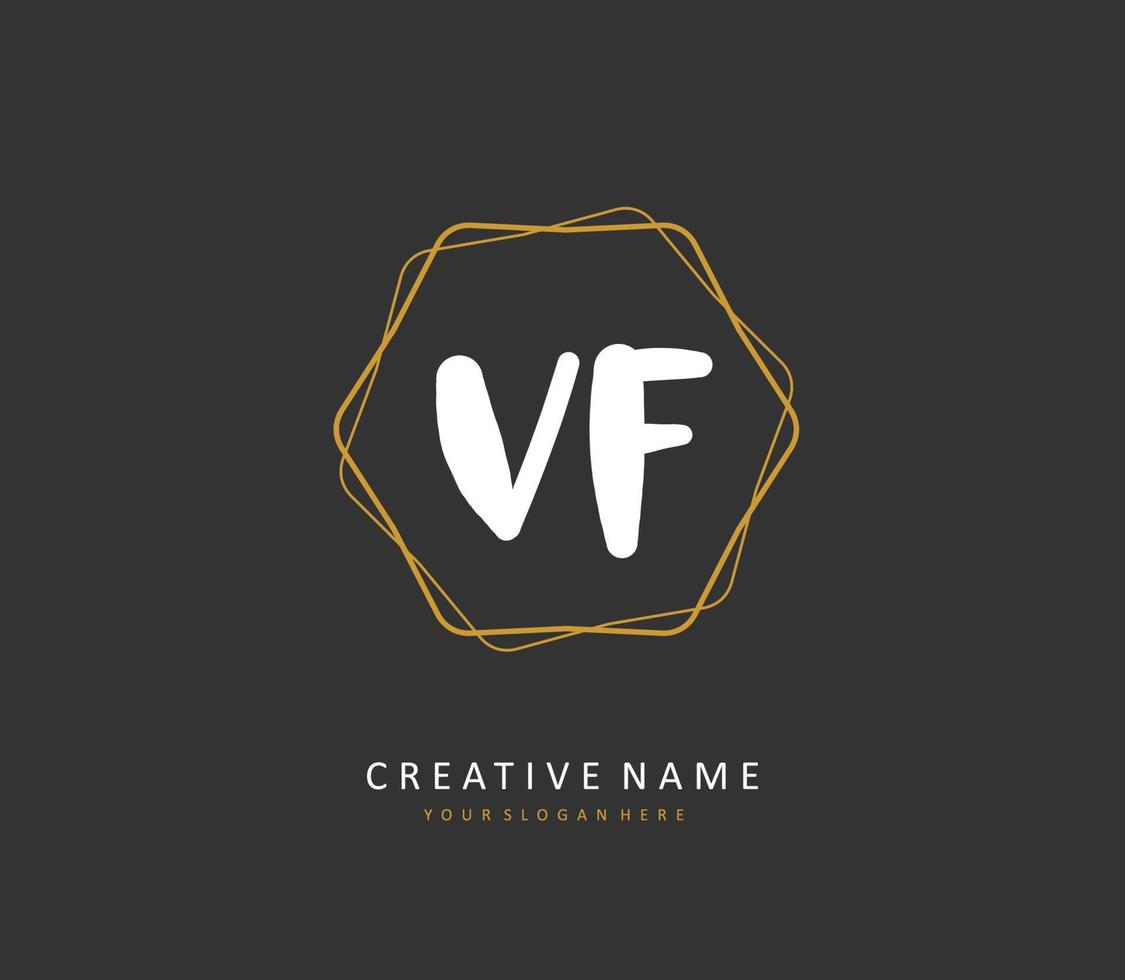 vf Initiale Brief Handschrift und Unterschrift Logo. ein Konzept Handschrift Initiale Logo mit Vorlage Element. vektor