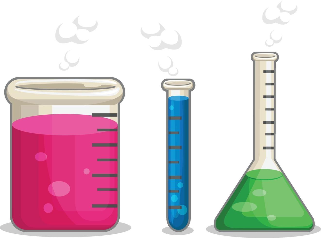 kemi glas kolv laboratorium experiment bägare tecknad ritning vektor