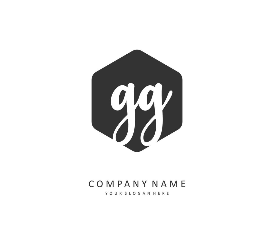 gg Initiale Brief Handschrift und Unterschrift Logo. ein Konzept Handschrift Initiale Logo mit Vorlage Element. vektor