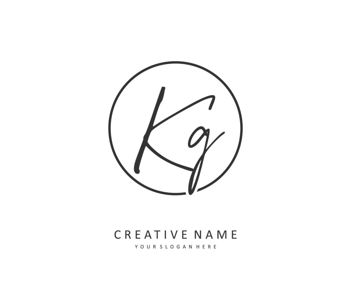 kg Initiale Brief Handschrift und Unterschrift Logo. ein Konzept Handschrift Initiale Logo mit Vorlage Element. vektor