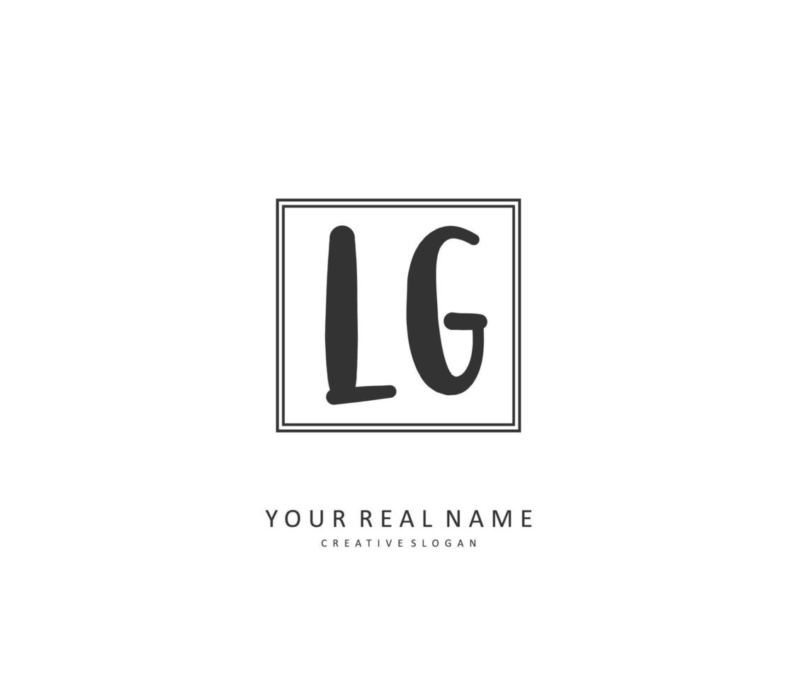 lg Initiale Brief Handschrift und Unterschrift Logo. ein Konzept Handschrift Initiale Logo mit Vorlage Element. vektor