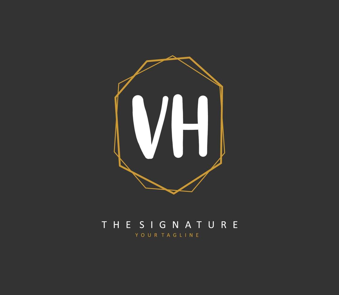 v h vh Initiale Brief Handschrift und Unterschrift Logo. ein Konzept Handschrift Initiale Logo mit Vorlage Element. vektor