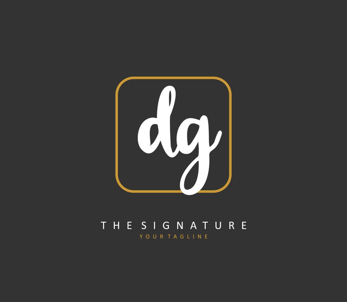 dg Initiale Brief Handschrift und Unterschrift Logo. ein Konzept Handschrift Initiale Logo mit Vorlage Element. vektor