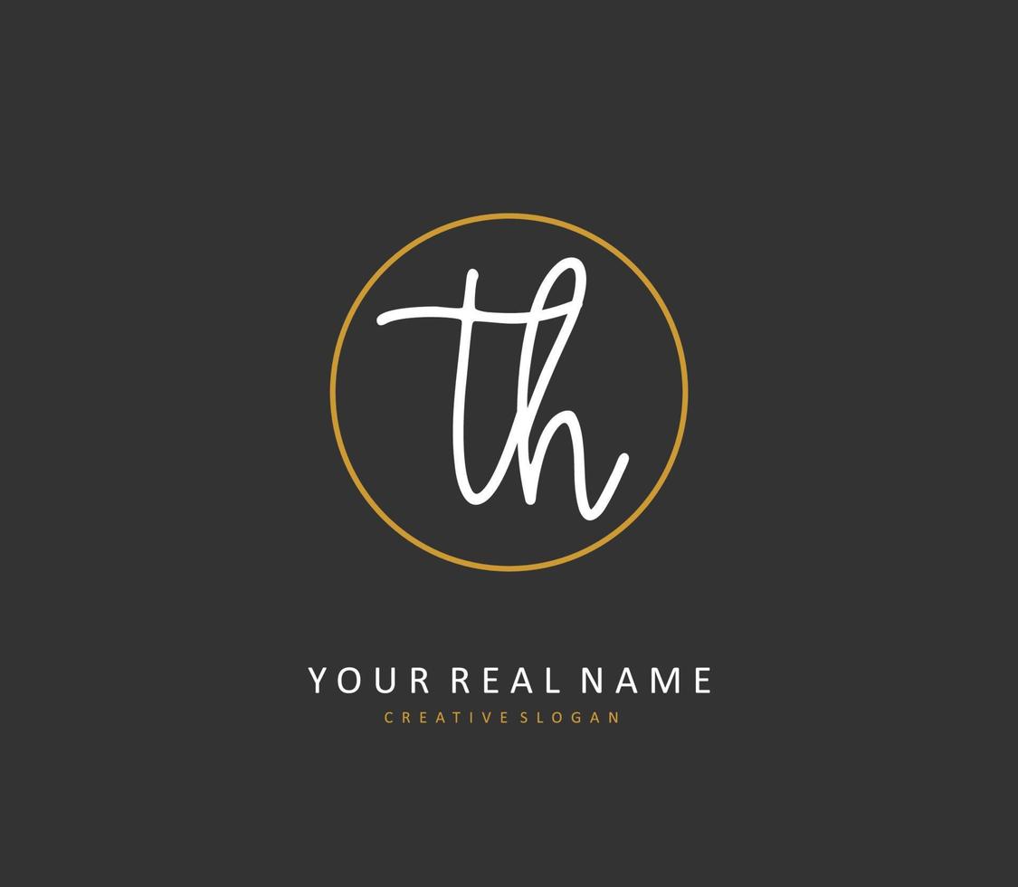 t h th Initiale Brief Handschrift und Unterschrift Logo. ein Konzept Handschrift Initiale Logo mit Vorlage Element. vektor