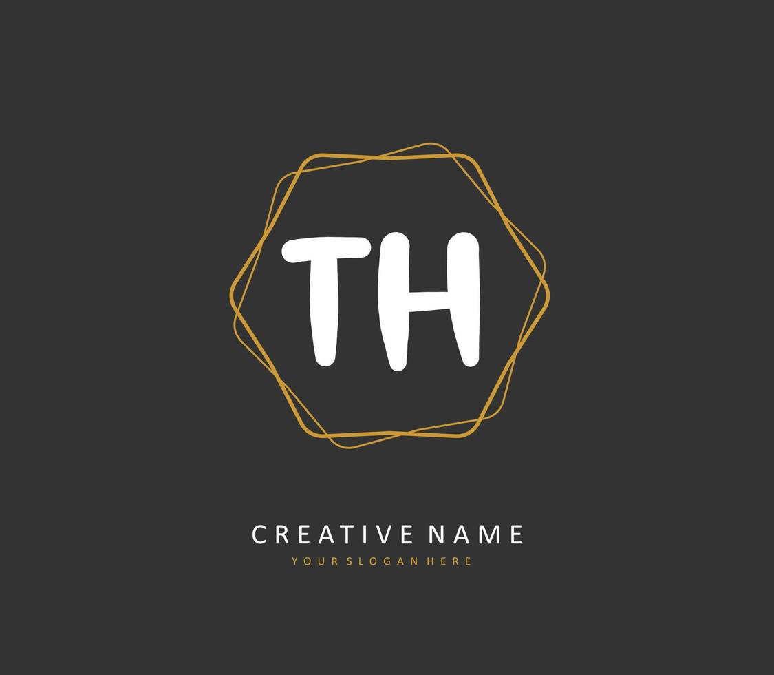 t h th Initiale Brief Handschrift und Unterschrift Logo. ein Konzept Handschrift Initiale Logo mit Vorlage Element. vektor